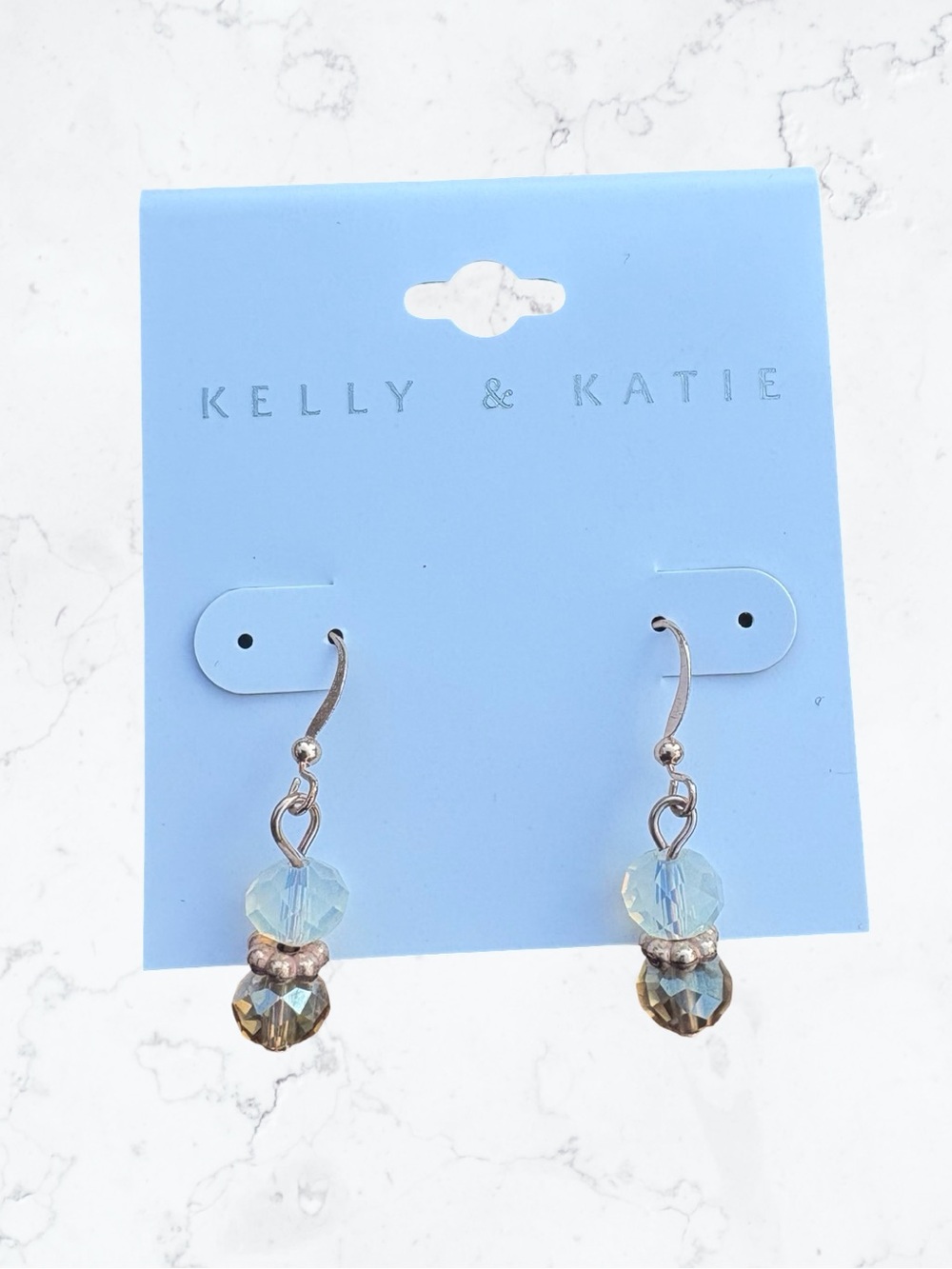 Kelly & Katie Iridescent and Champagne Bead Drop Earrings